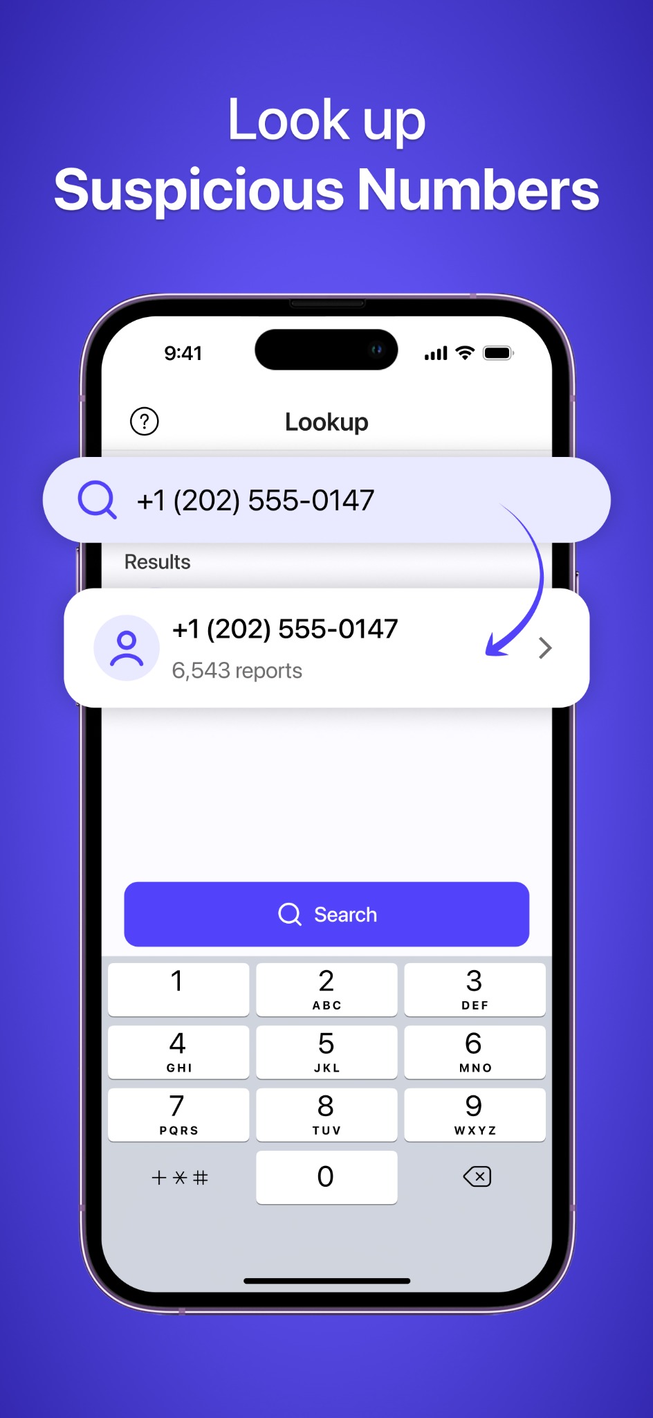 Suspicious phone number lookup